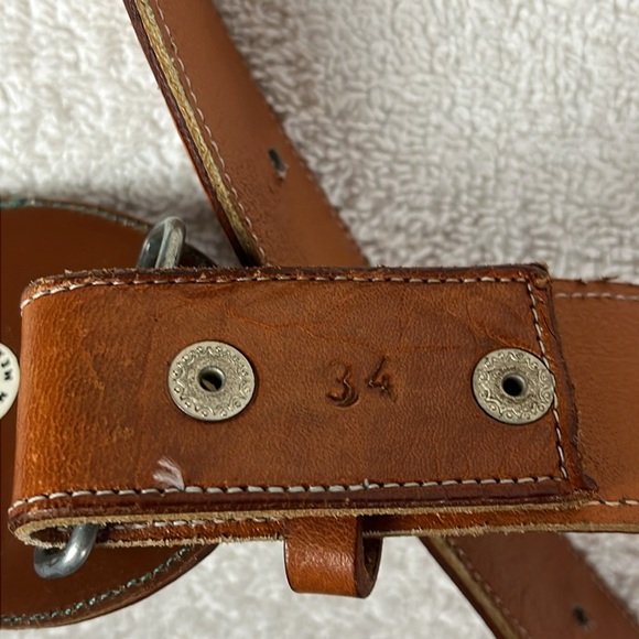 Leather Snake Skin Belt Size 34 Made in Mexico Rodeo Cowgirl Western - Picture 13 of 14